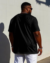 Men's Plus Size Casual Chest "rise" Printed Short Sleeve T-shirt